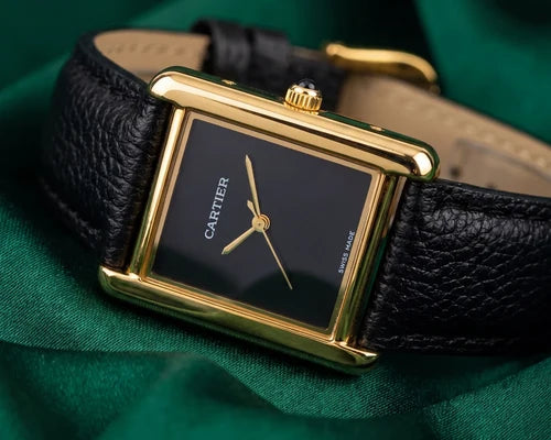 Cartier Tank Must Watch – Black Dial & Gold Case