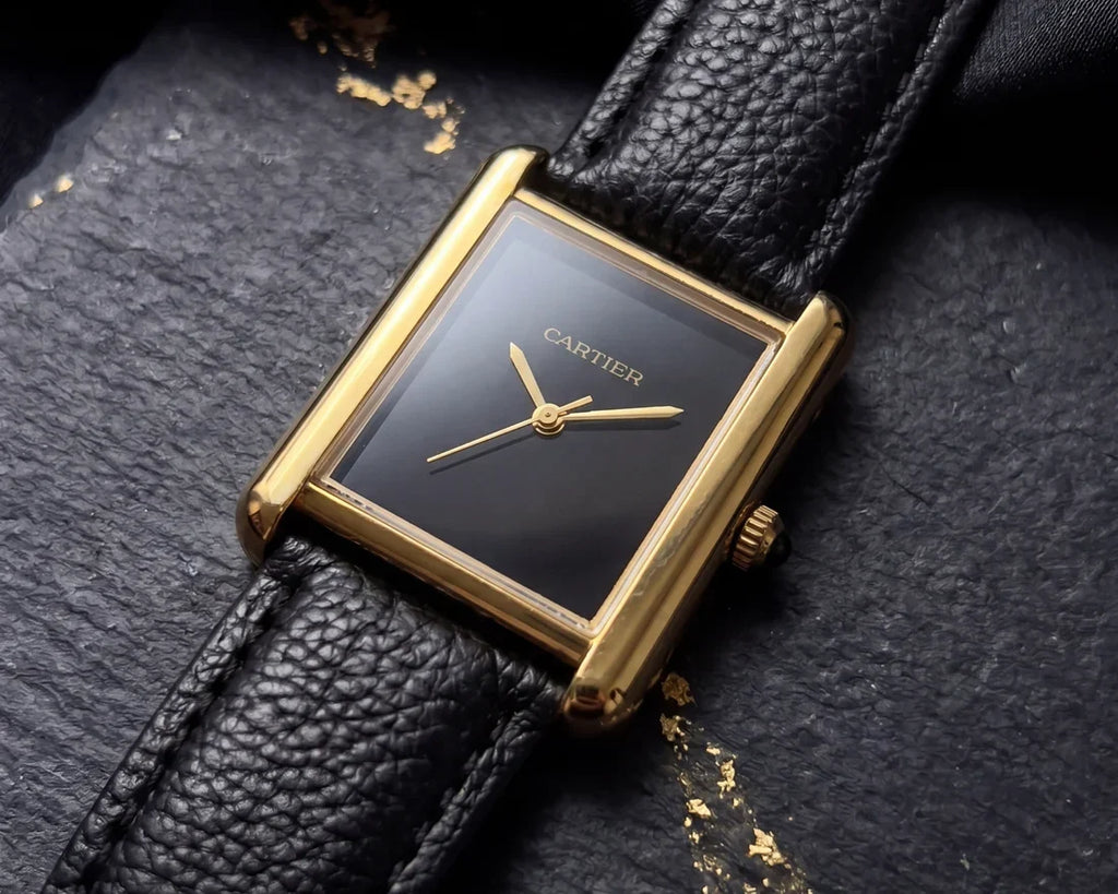 Cartier Tank Must Watch – Black Dial & Gold Case