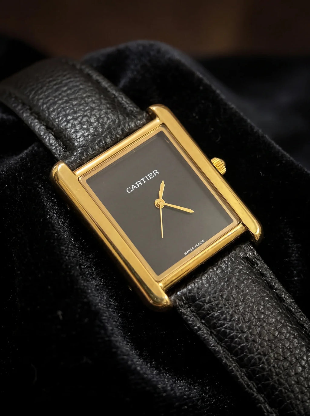 Cartier Tank Must Watch – Black Dial & Gold Case