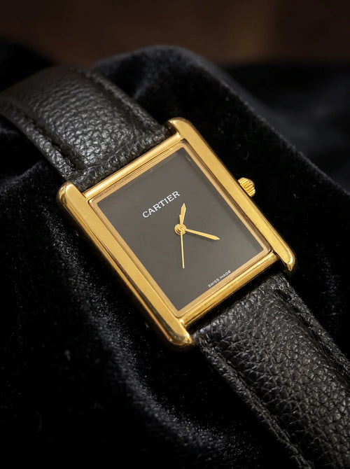 Cartier Tank Must Watch – Black Dial & Gold Case